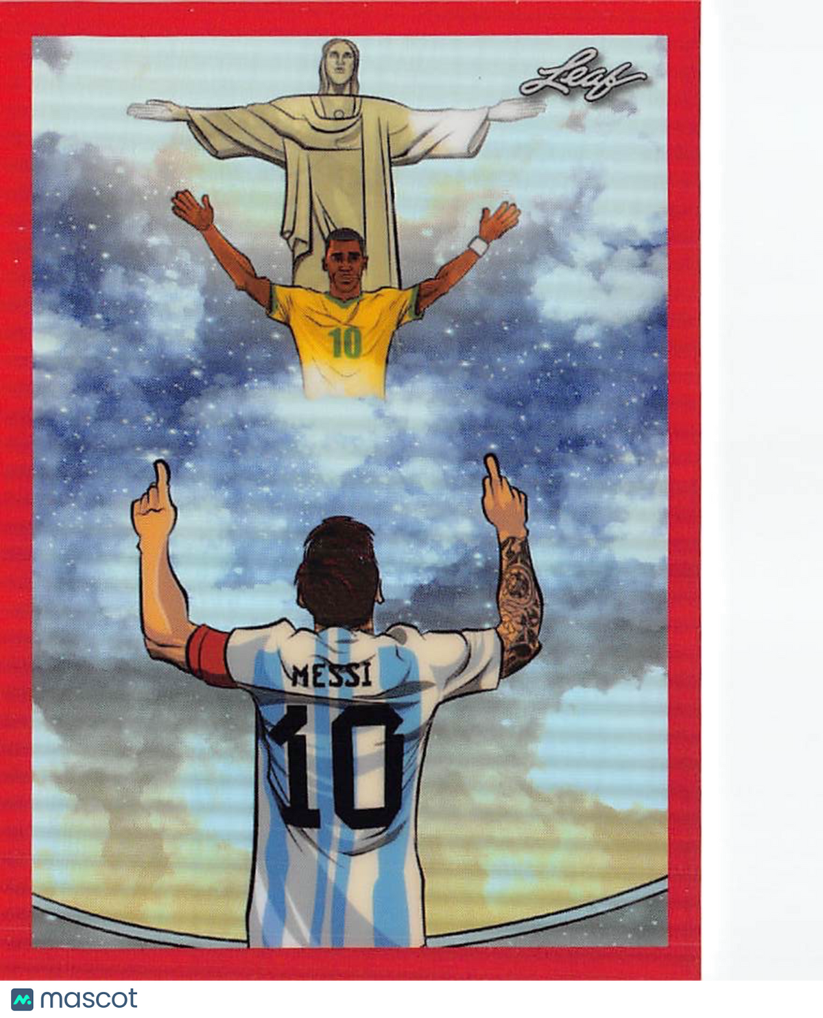 2026 Leaf Metal Metallic Imaginations Lionel Messi Pelé Red /199 #MI-13 Brazil