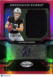 2025 Certified Freshman Fabric Jack Bech Pink /299 Rookie Auto Patch #FBC-JBH