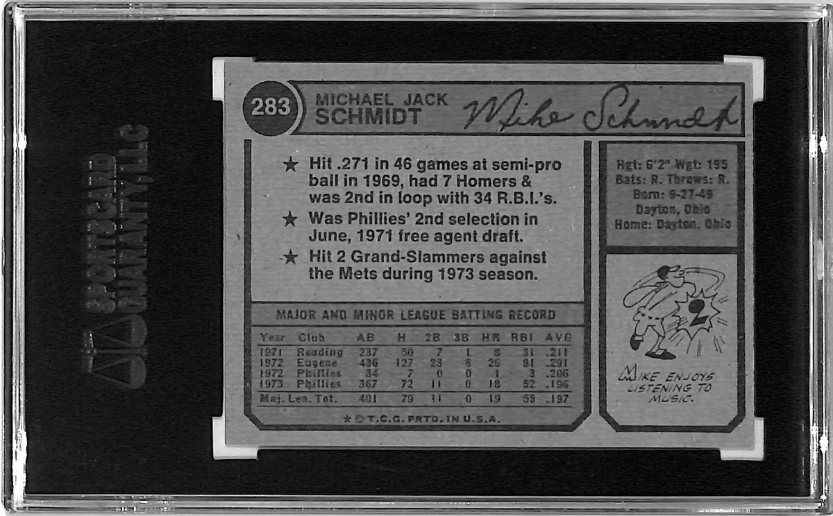 1974 Topps Mike Schmidt #283 SGC 7.5 Philadelphia Phillies