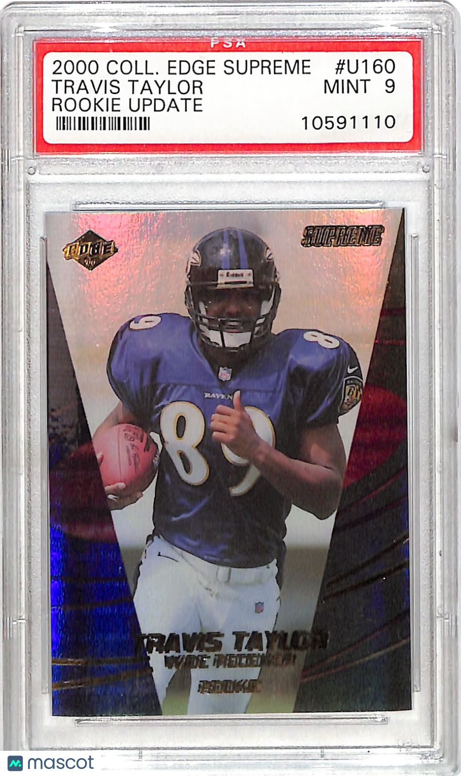 2000 Collector's Edge Supreme Travis Taylor Rookie Update #U160 PSA 9 Baltimore Ravens