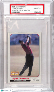 2001 S.I. For Kids Athlete Of The Year Tiger Woods Yr. British Rookie PSA 8