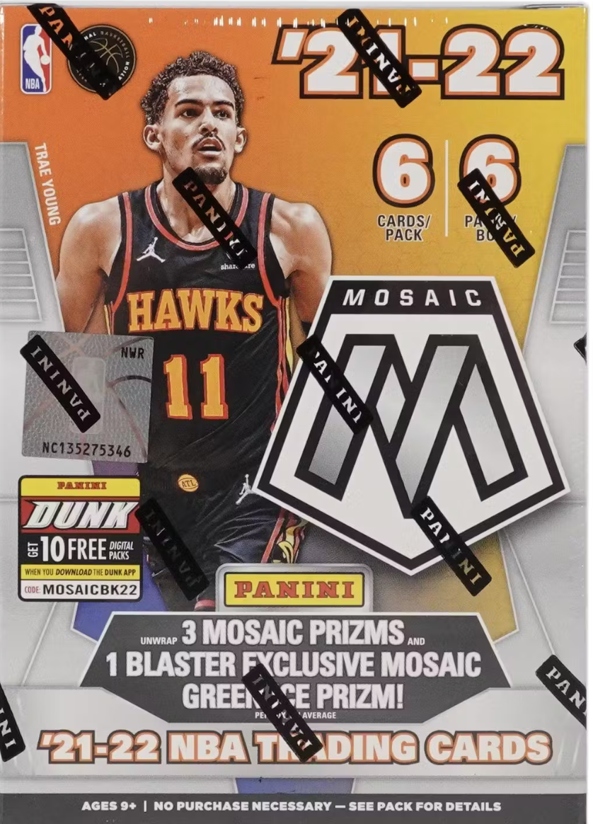 2021/22 Panini Mosaic Basketball 6-Pack Hobby Blaster Box (Green Ice Parallels)