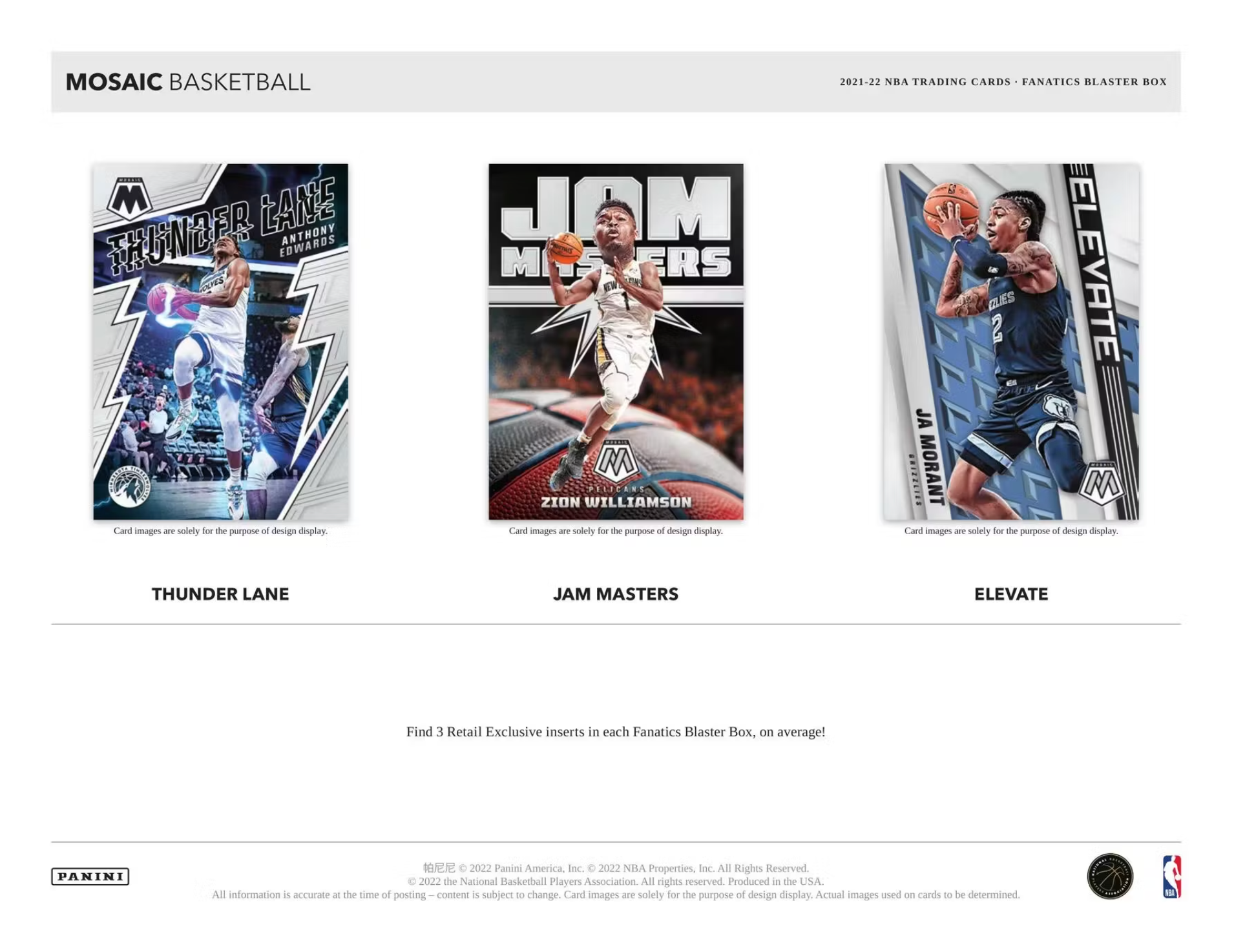 2021/22 Panini Mosaic Basketball 6-Pack Hobby Blaster Box (Green Ice Parallels)