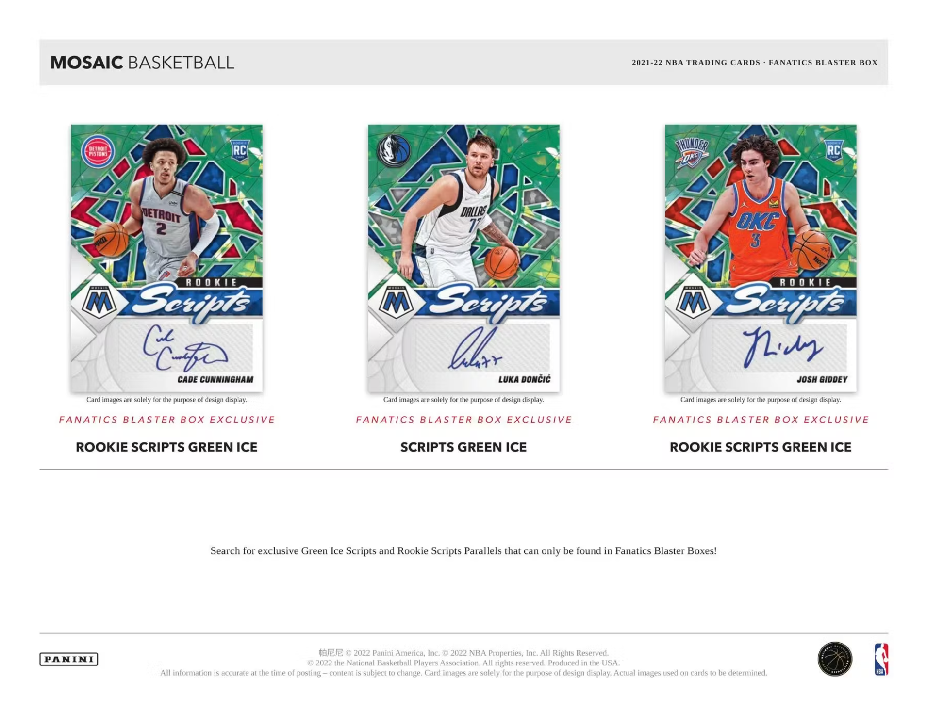 2021/22 Panini Mosaic Basketball 6-Pack Hobby Blaster Box (Green Ice Parallels)