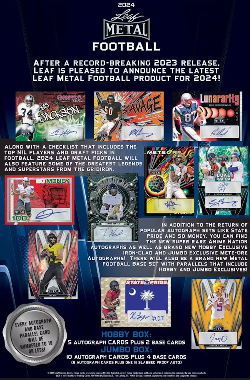2024 Leaf Metal Football Hobby Box