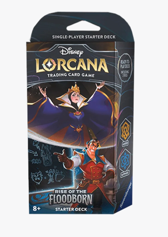Disney Lorcana: Rise of the Floodborn The Queen & Gaston Starter Deck - Amber & Sapphire