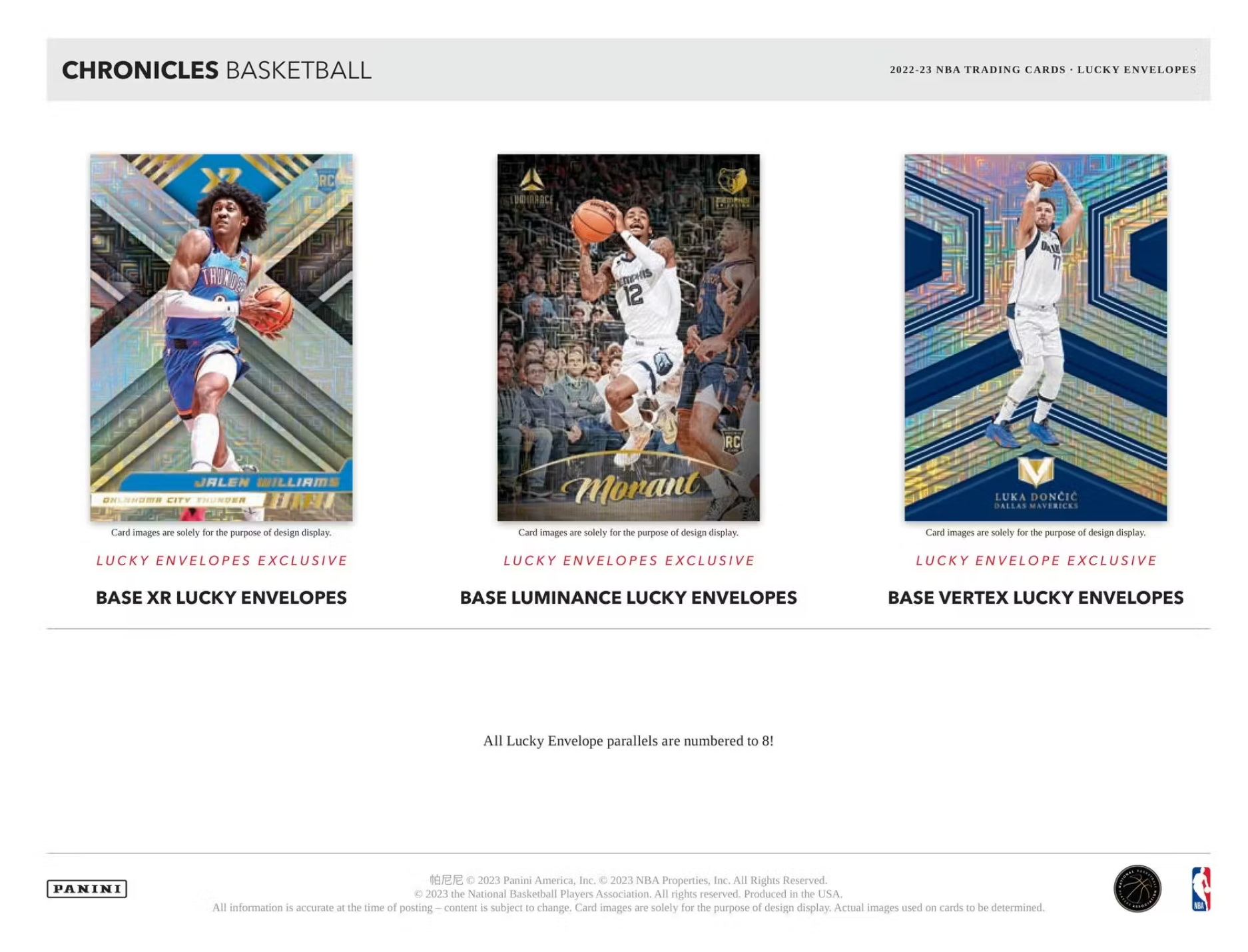 2022-23 Panini Chronicles Basketball Lucky Envelope