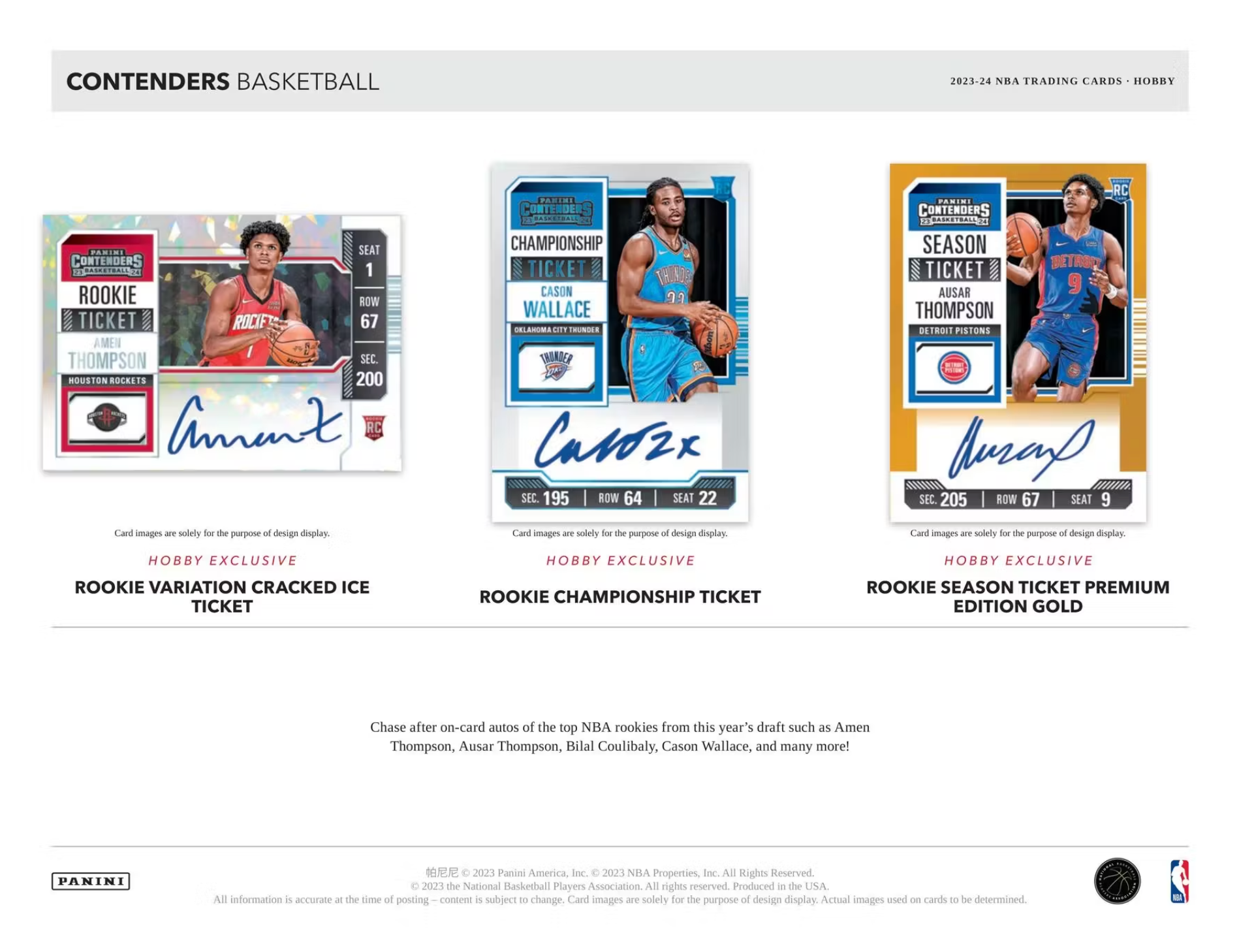 2023-24 Panini Contenders Basketball Hobby Box - LAST ONE AVAILABLE
