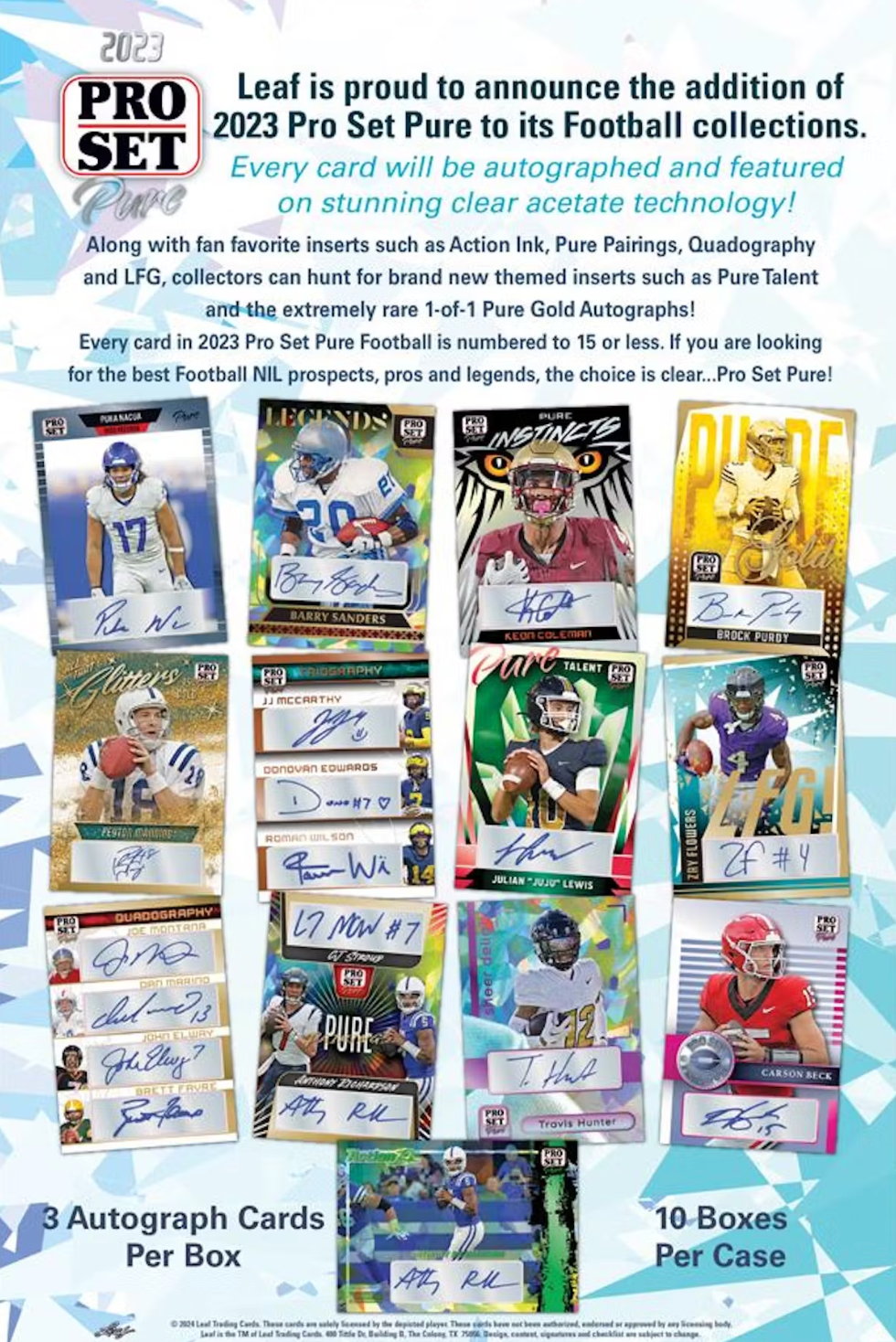 2023 Leaf Pro Set Pure Football Hobby Box