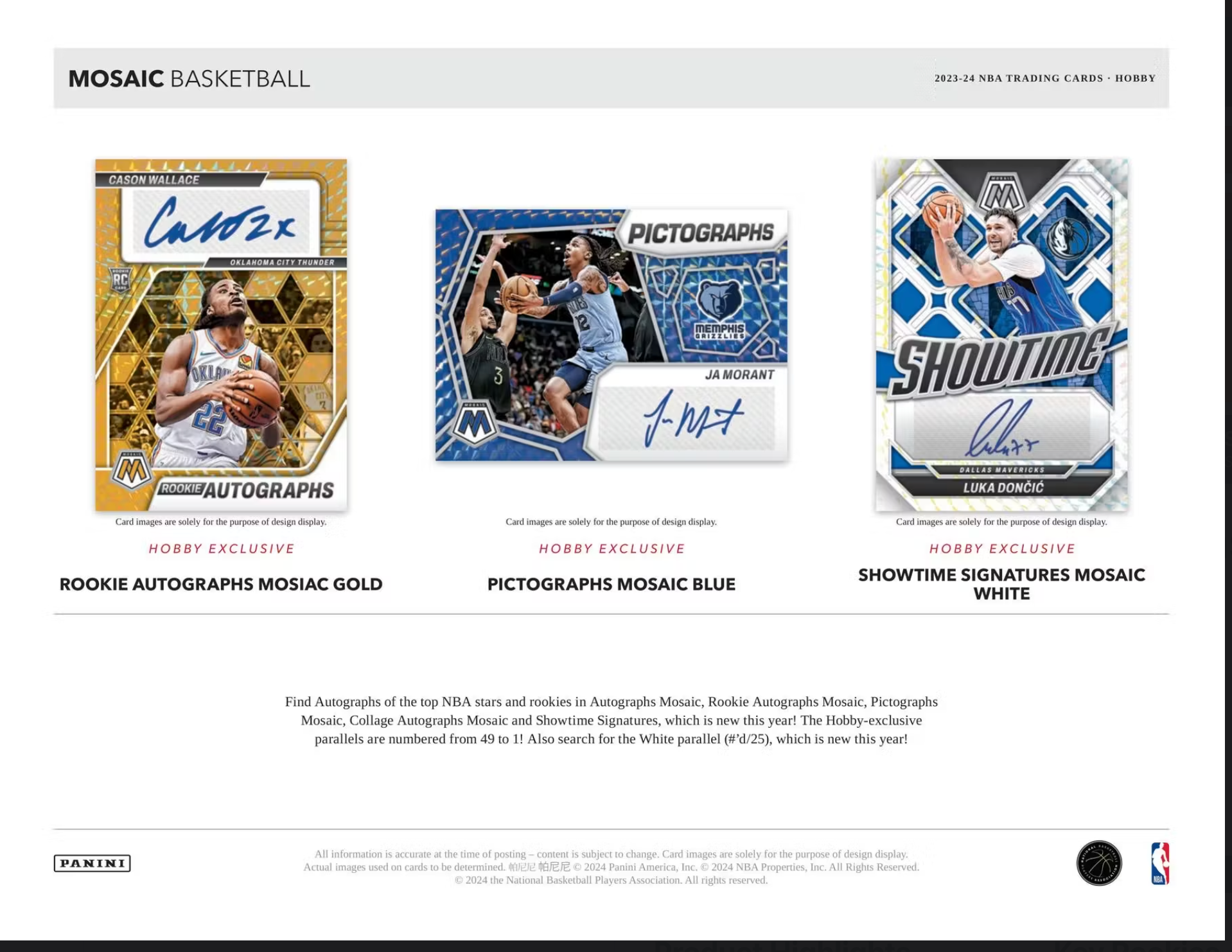 2023-24 Panini Mosaic Basketball Hobby Box