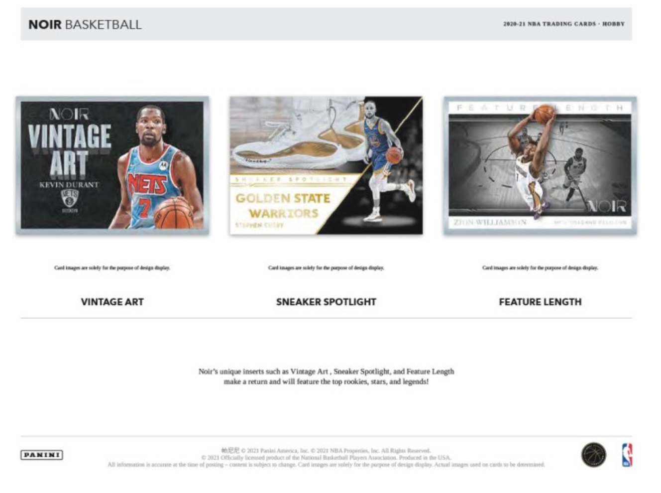 2020-21 Panini Noir Basketball Hobby Box
