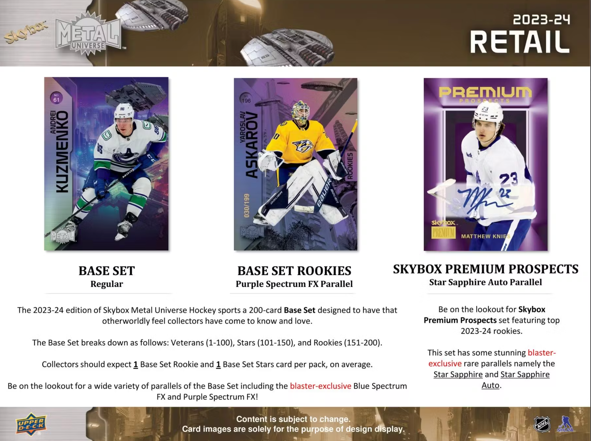 2023/24 Upper Deck Skybox Metal Universe Hockey 5-Pack Blaster Box