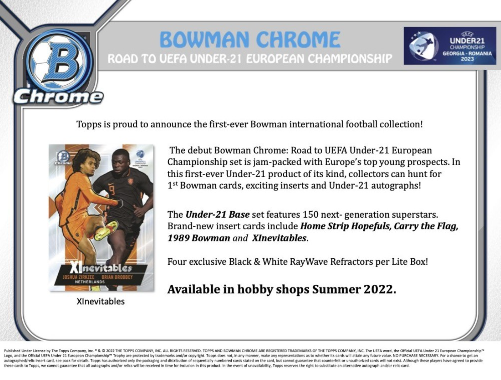 2022 Bowman Chrome Road to UEFA Under-21 European Championship Soccer Hobby Lit