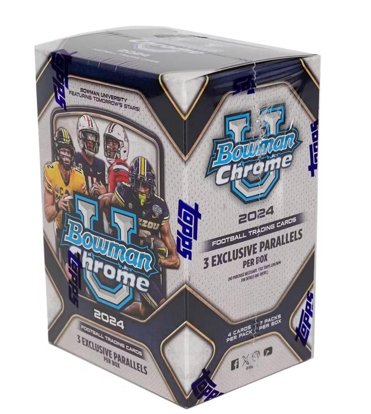 2024 Bowman University Chrome Football 7-Pack Blaster Box