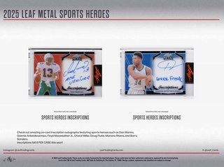 2025 Leaf Metal Sports Heroes Hobby Box