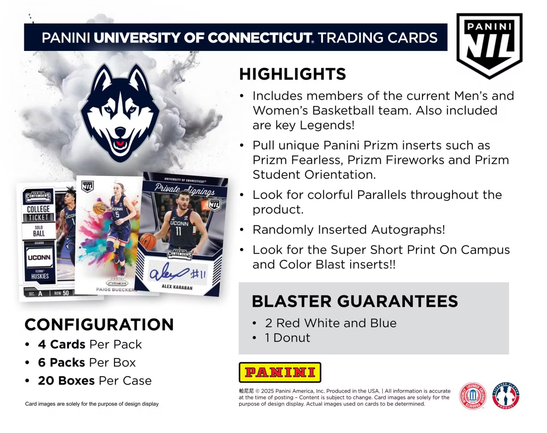 2024/25 Panini UConn Collegiate Basketball 6-Pack Blaster Box