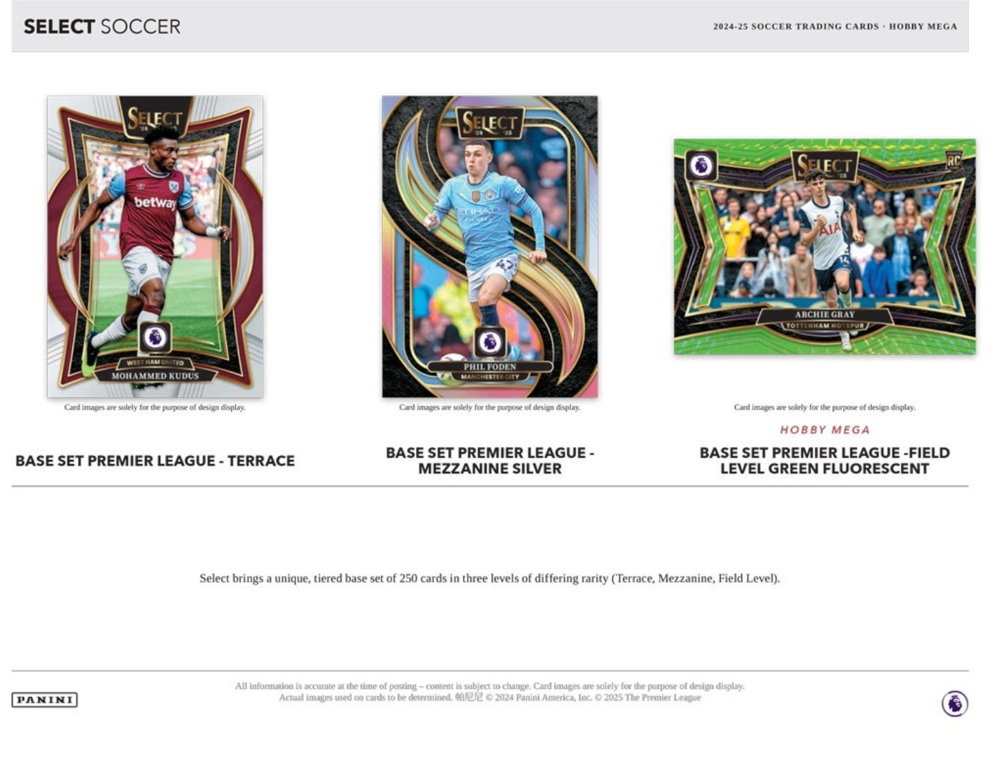 2024-25 Panini Select Premier League EPL Soccer Hobby Mega Box