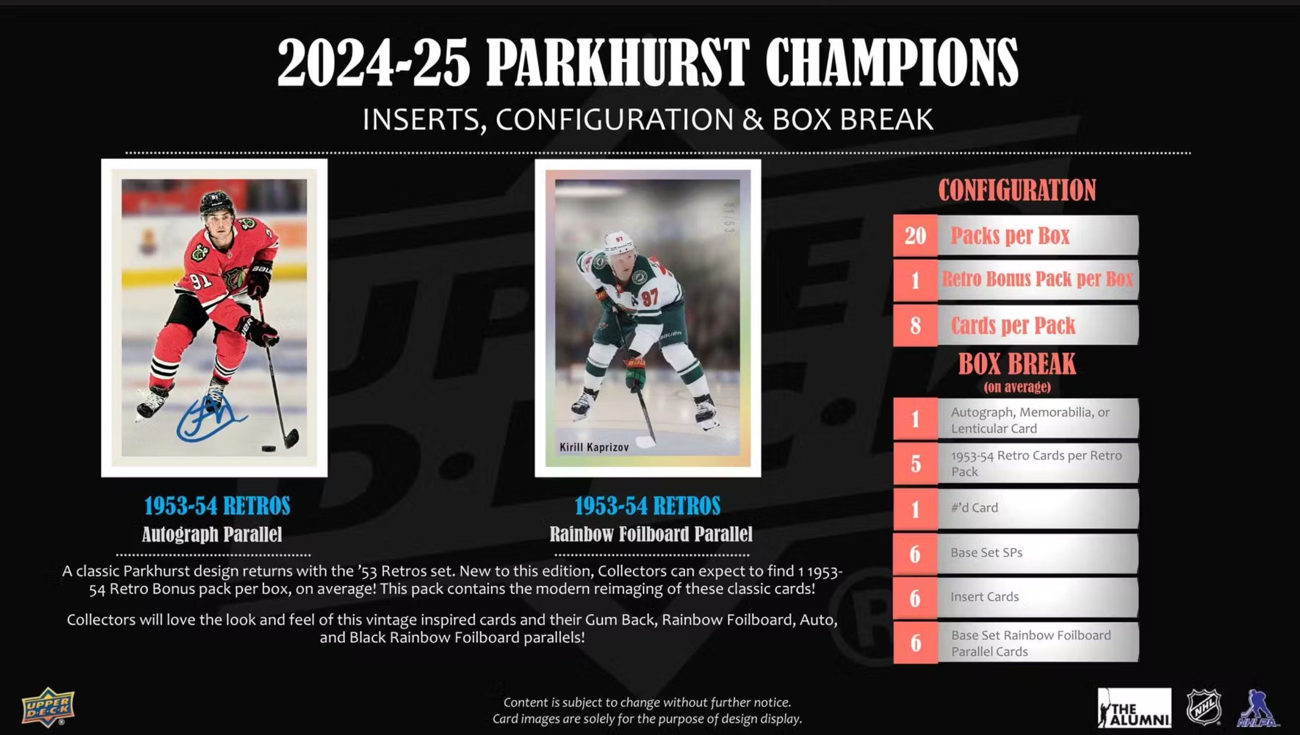 2024/25 Upper Deck Parkhurst Champions Hockey Hobby Box