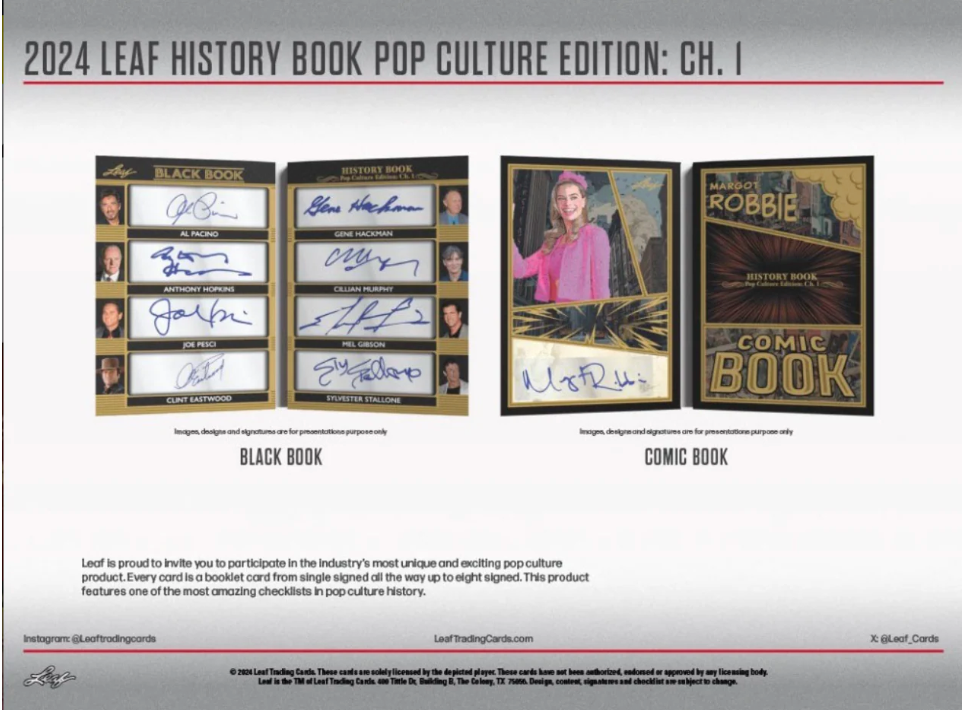 2024 Leaf History Book Pop Culture Edition Chapter 1 Hobby Box