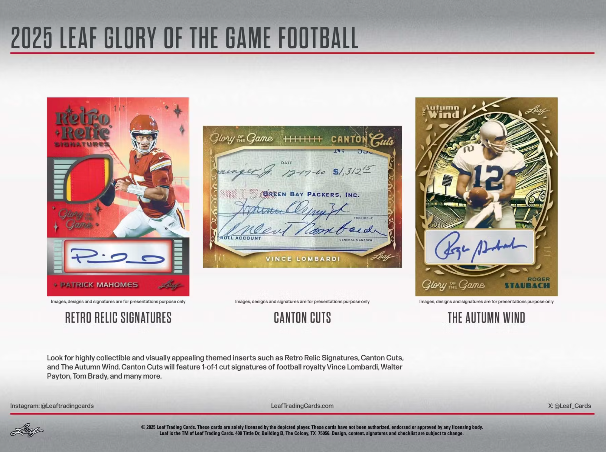 2025 Leaf Glory of the Game Football Hobby Box