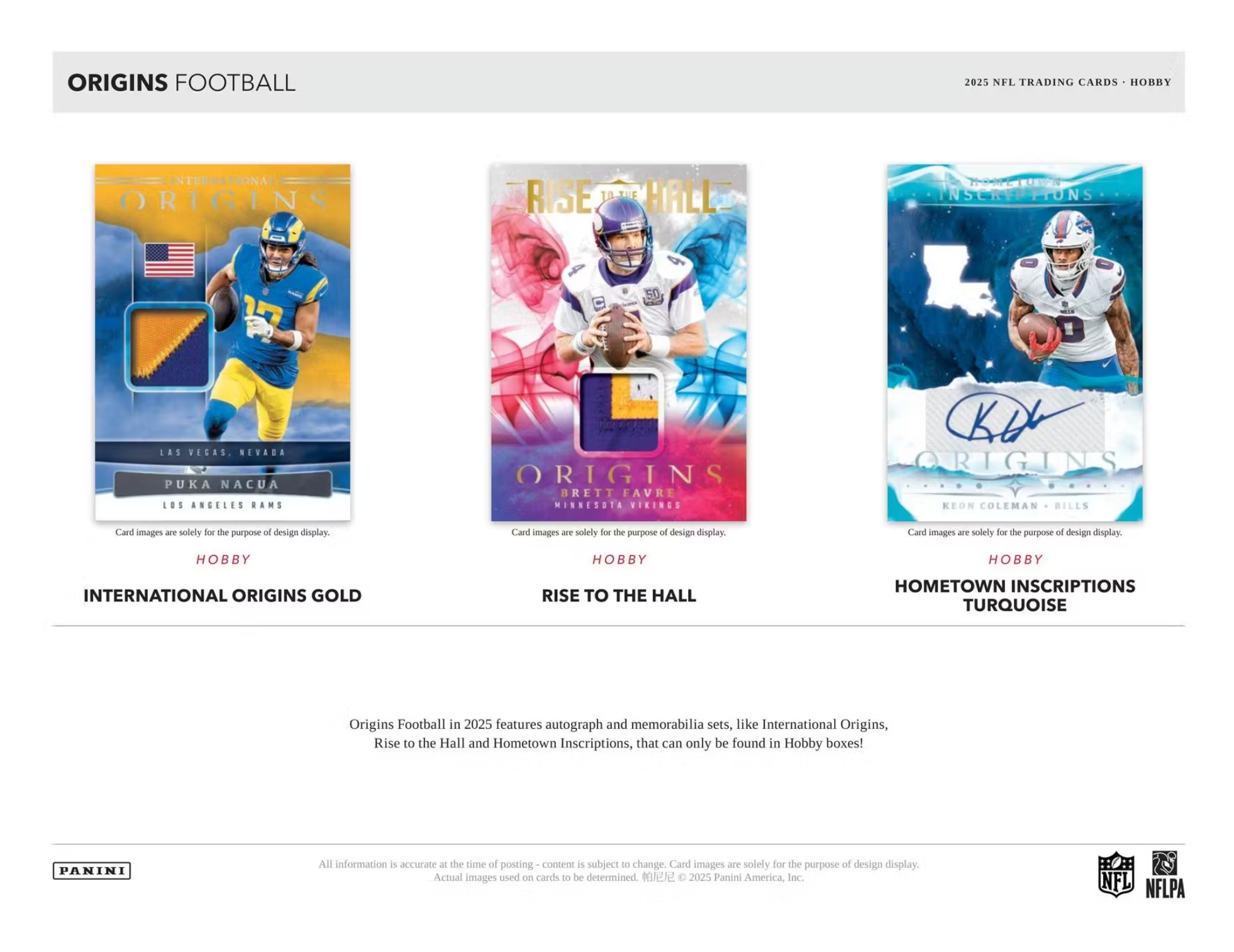 2025 Panini Origins Football Hobby Box