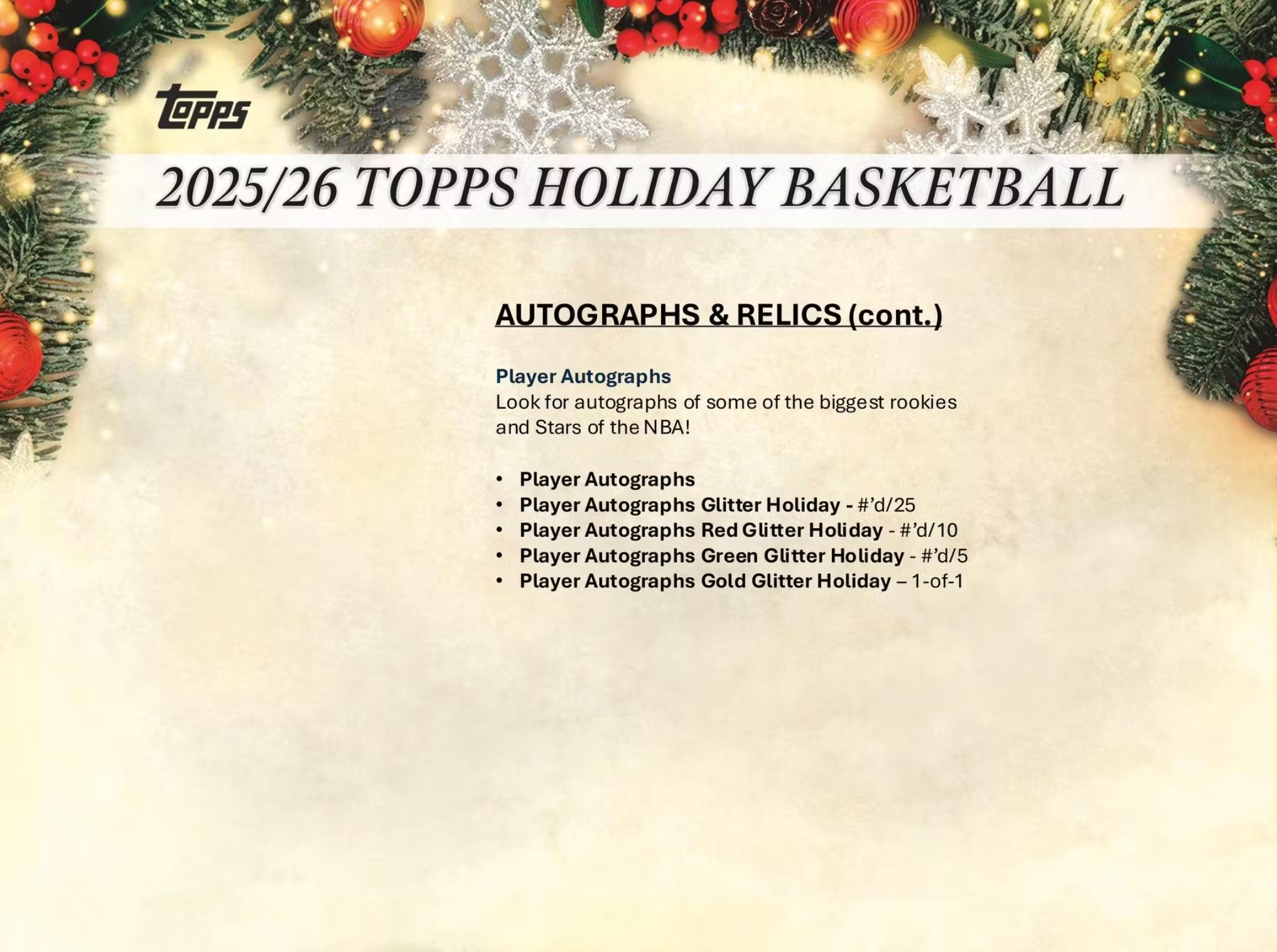 2025/26 Topps Holiday Basketball Mega Factory Sealsed 20-Box Case