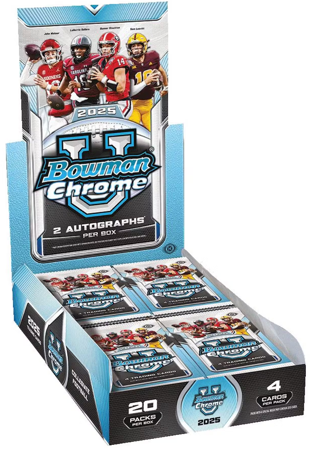 2025 Bowman University Chrome Football Hobby Factory Sealed 12-Box Case