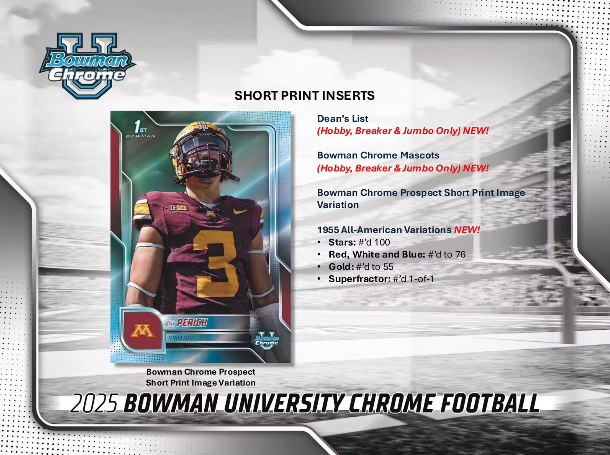 2025 Bowman University Chrome Football 7-Pack Blaster Box