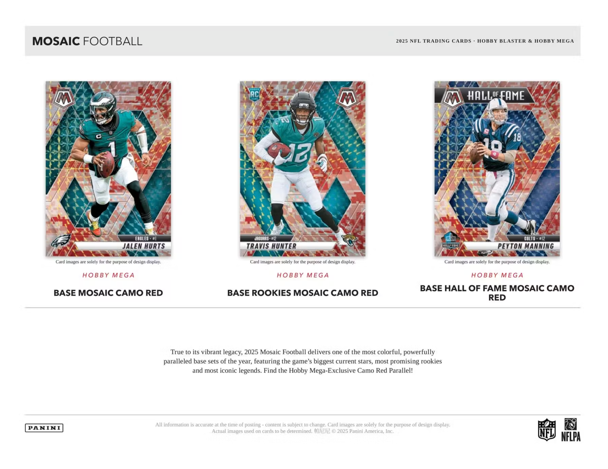 2025 Panini Mosaic Football 6-Pack  Blaster Box
