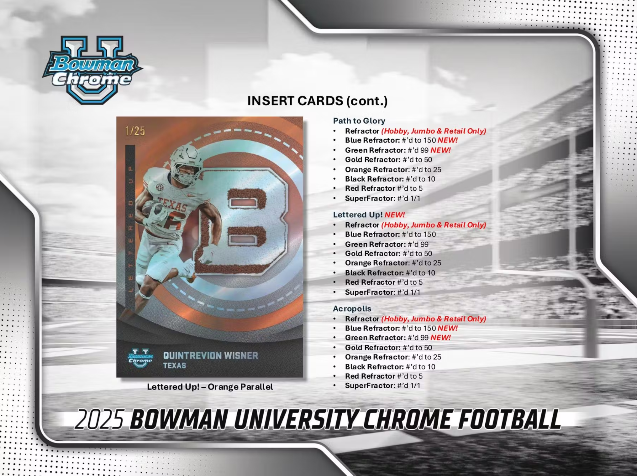 2025 Bowman University Chrome Football Mega Box