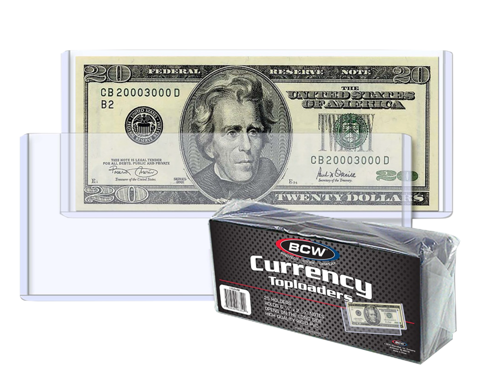 BCW® Regular Bill Deluxe Currency Holder - 50 Pack