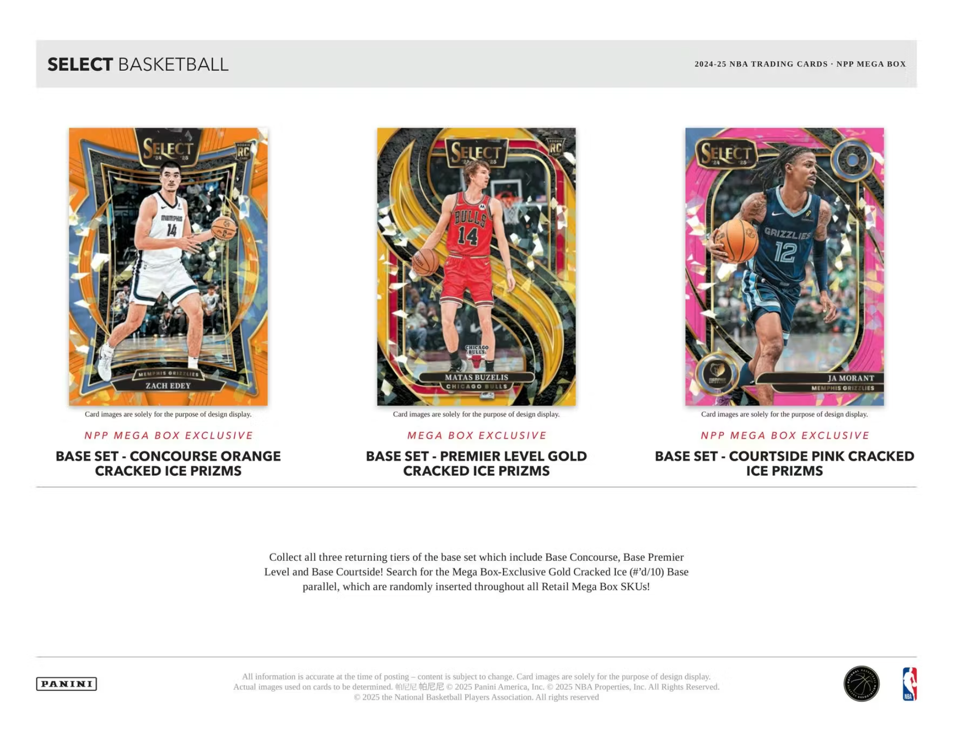 2024/25 Panini Select Basketball Mega Box (Blue,Pink,Orange Cracked Ice!)