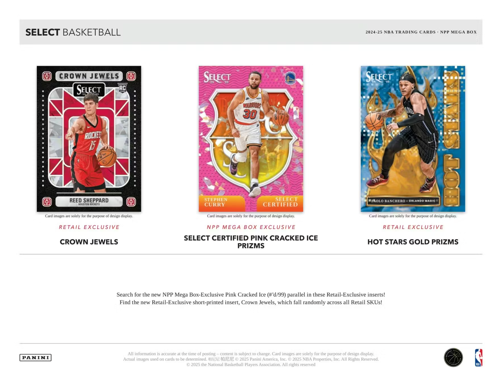 2024/25 Panini Select Basketball Mega Box (Blue,Pink,Orange Cracked Ice!)