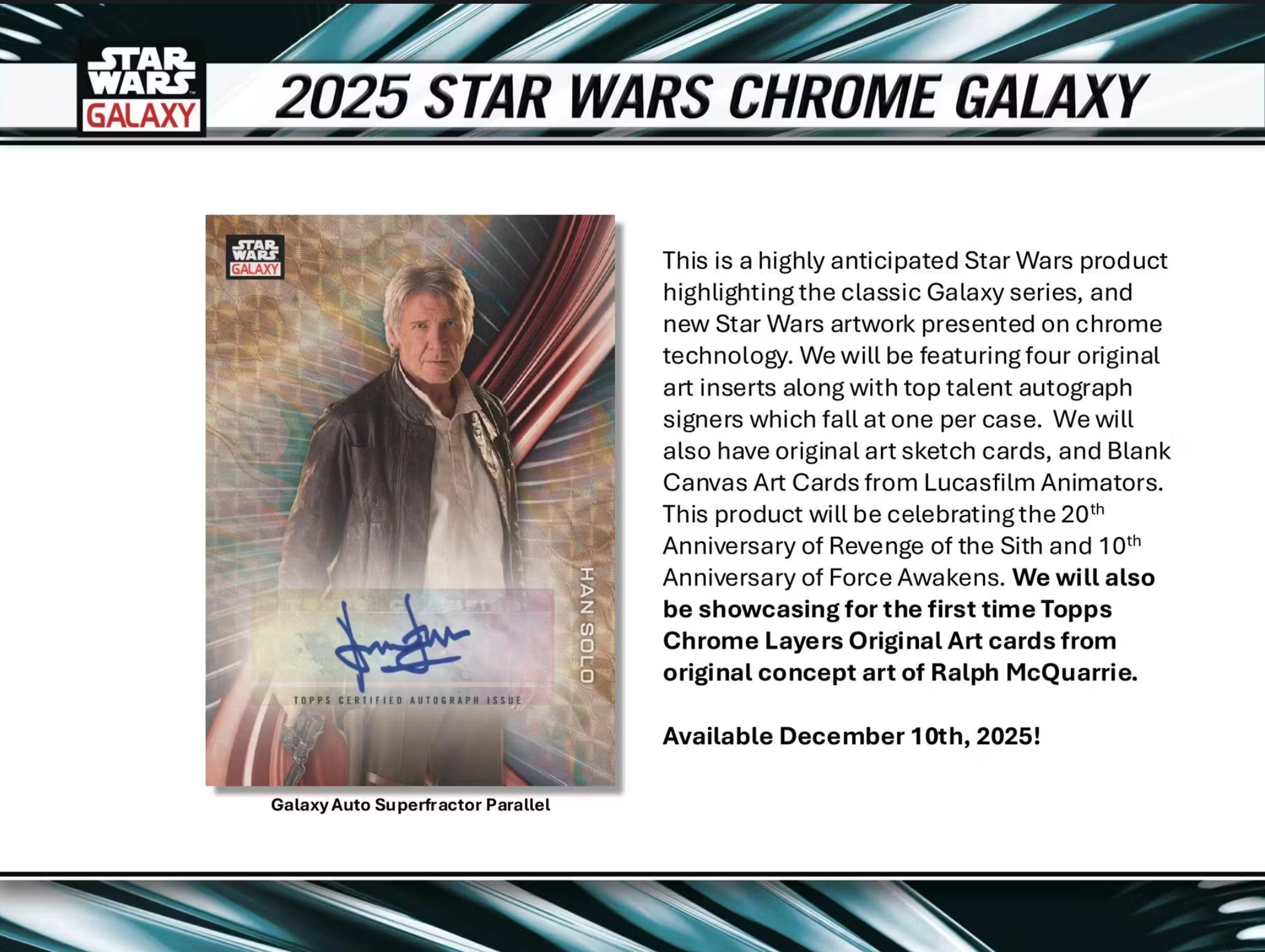 2025 Topps Star Wars Chrome Galaxy Hobby Box