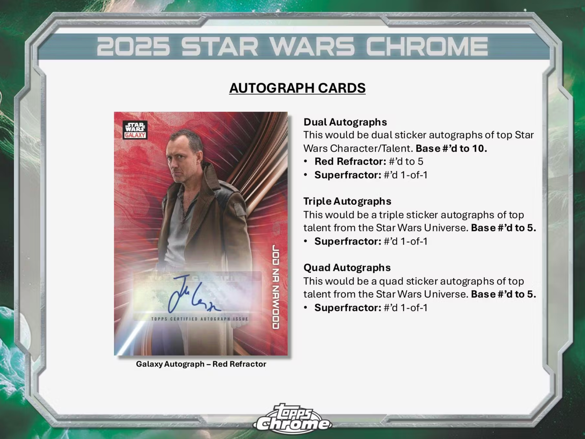 2025 Topps Star Wars Chrome Galaxy Hobby Box