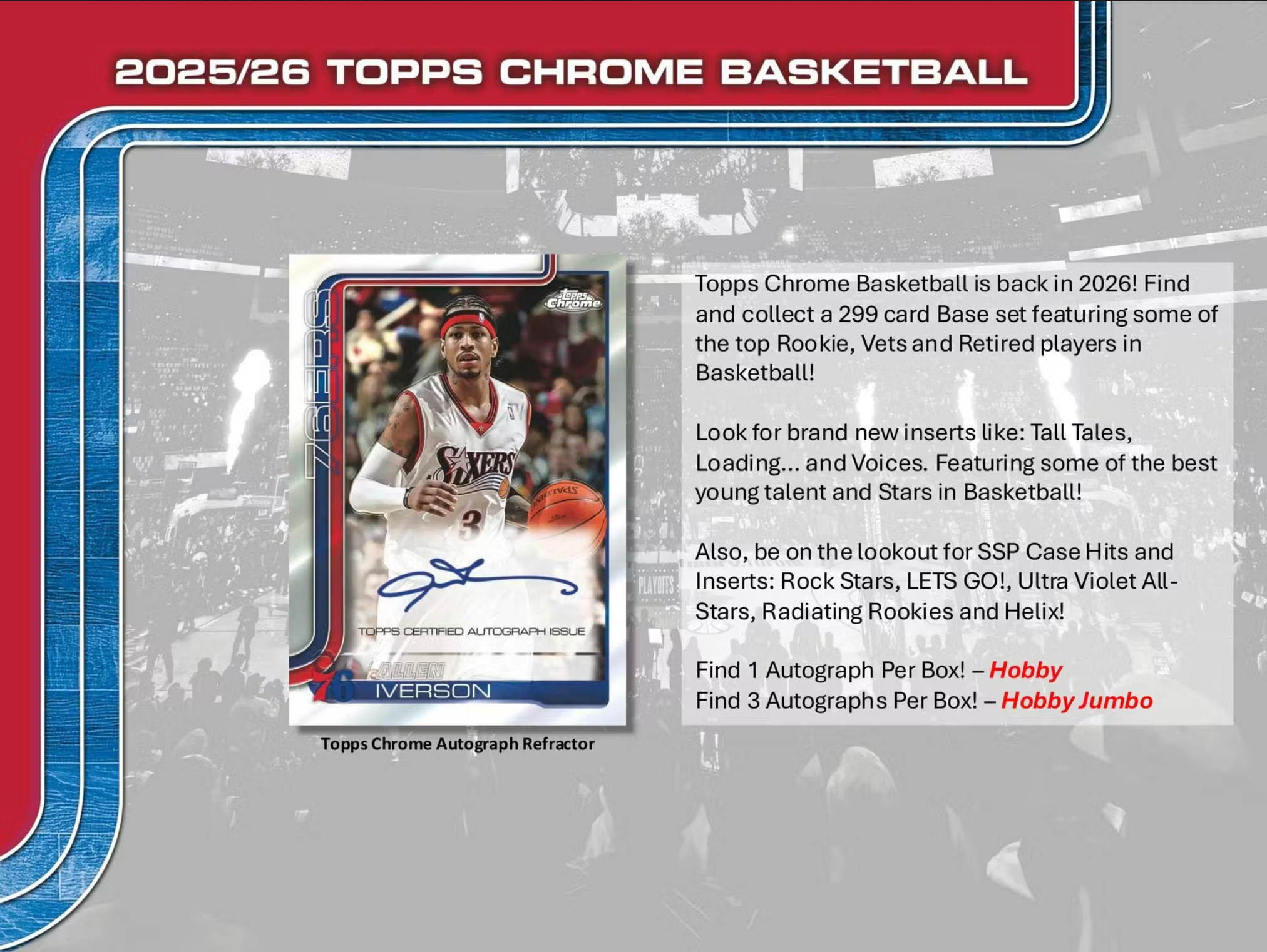 2025/26 Topps Chrome Basketball Hobby Jumbo Box