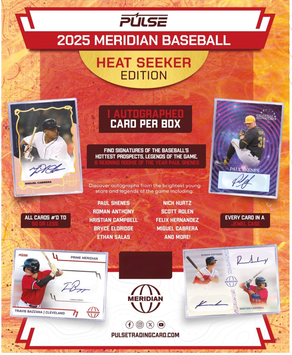 2025 Pulse Meridian Baseball Heat Seeker Editon-1 Autograph Per Box