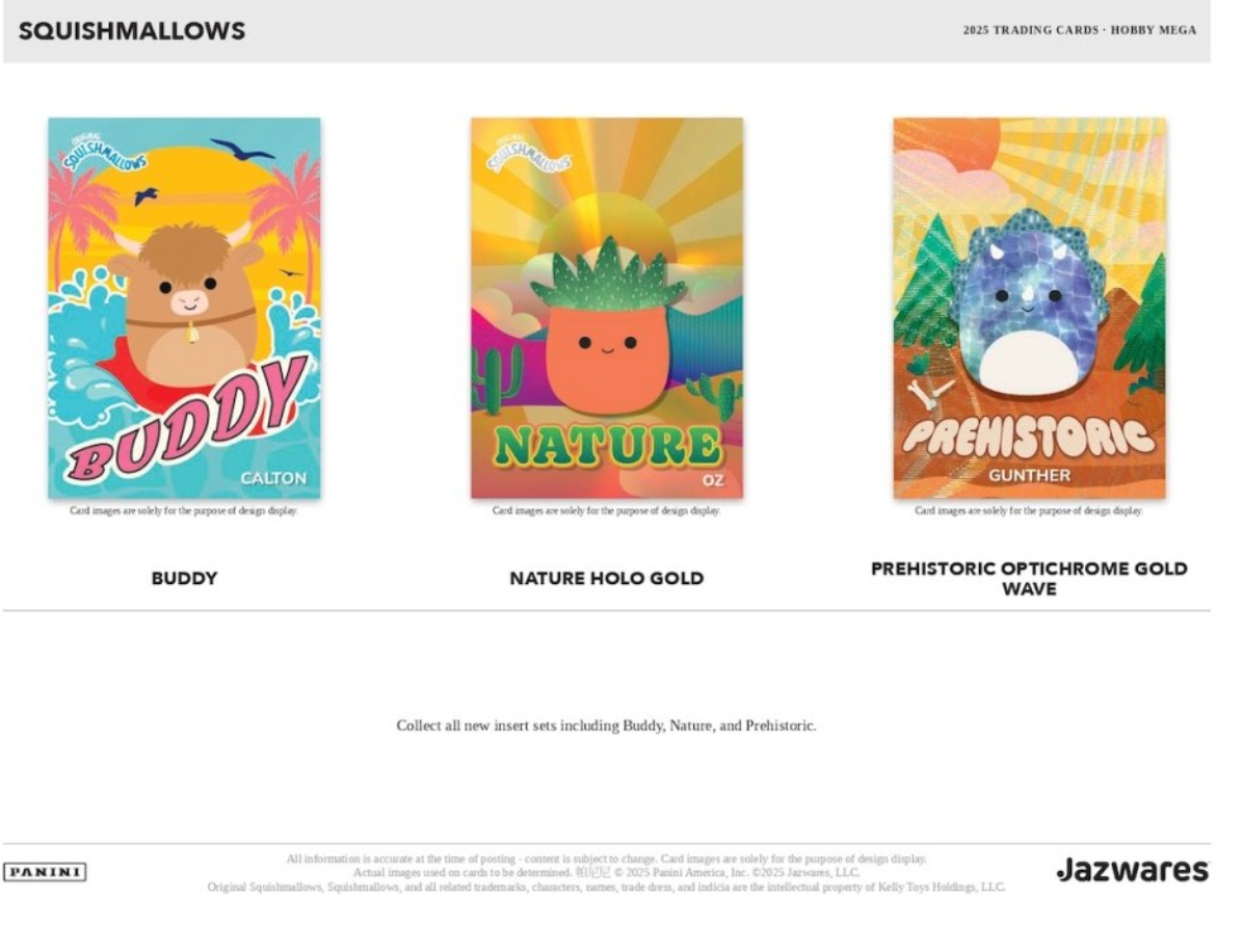 2025 Panini Squishmallows Hobby Mega Box (Blue Mosaic parallels)