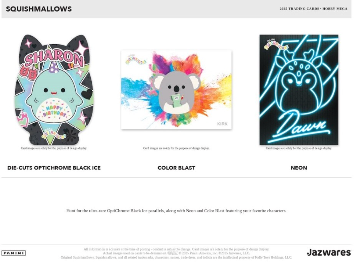 2025 Panini Squishmallows Hobby Mega Box (Blue Mosaic parallels)