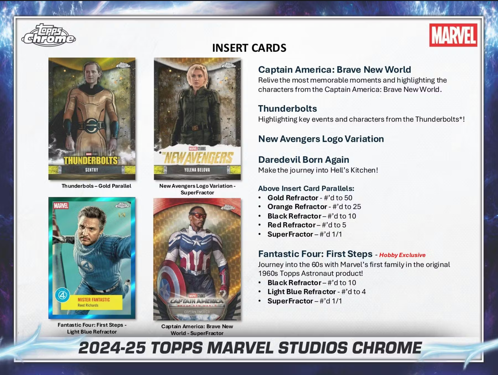 2024/25 Marvel Studios Chrome 7-Pack Blaster Factory Sealed 40-Box Case