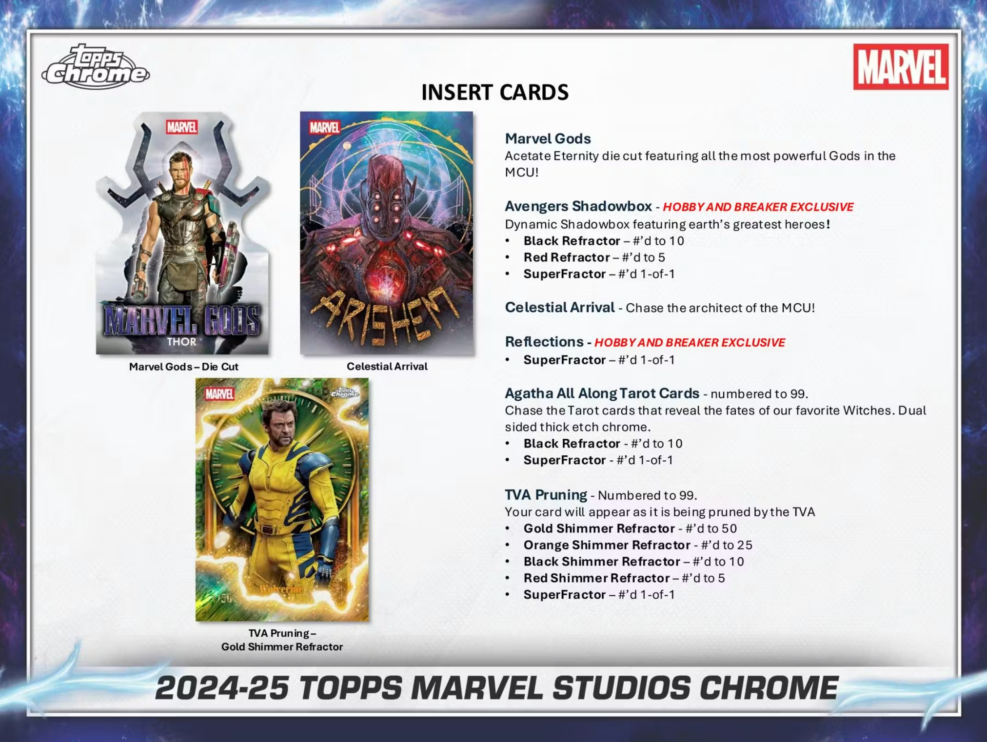 2024/25 Marvel Studios Chrome 7-Pack Blaster Factory Sealed 40-Box Case