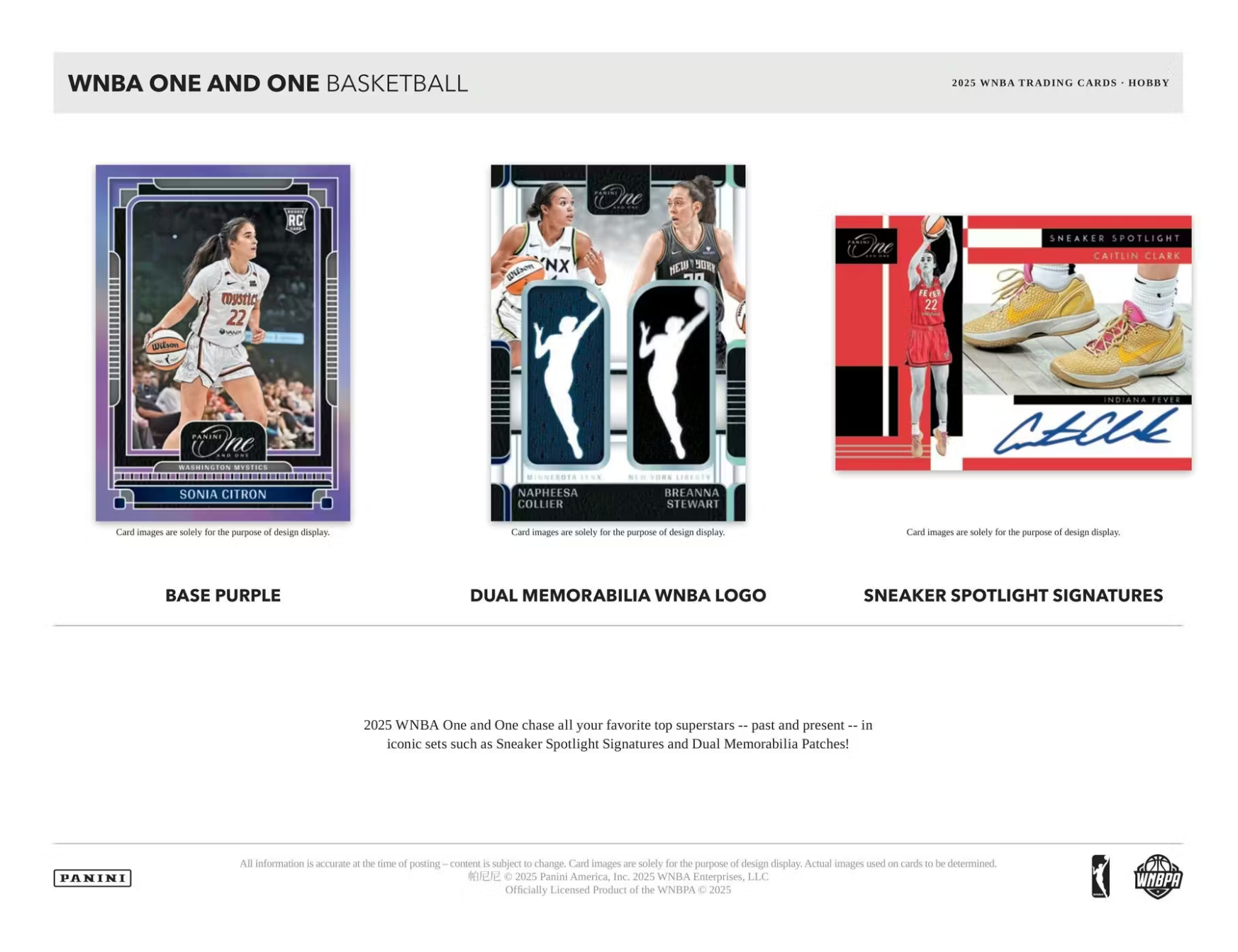 2025 Panini One and One WNBA Basketball Hobby Box