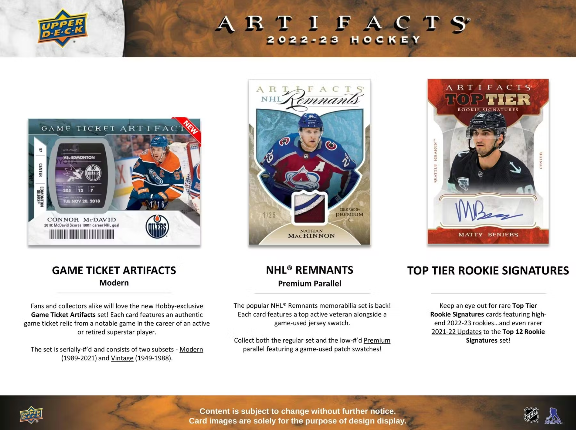 2022/23 Upper Deck Artifacts Hockey Hobby Box