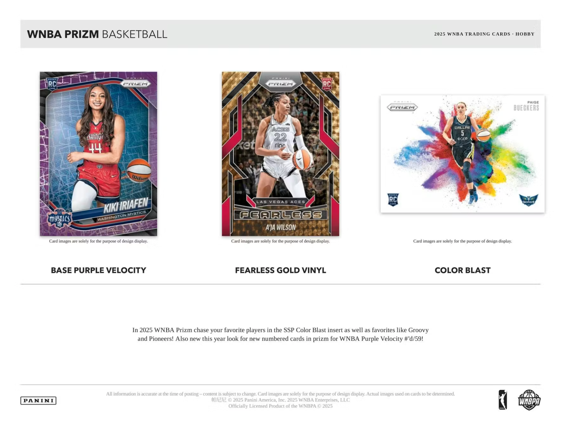 2025 Panini Prizm WNBA Basketball Hobby Box