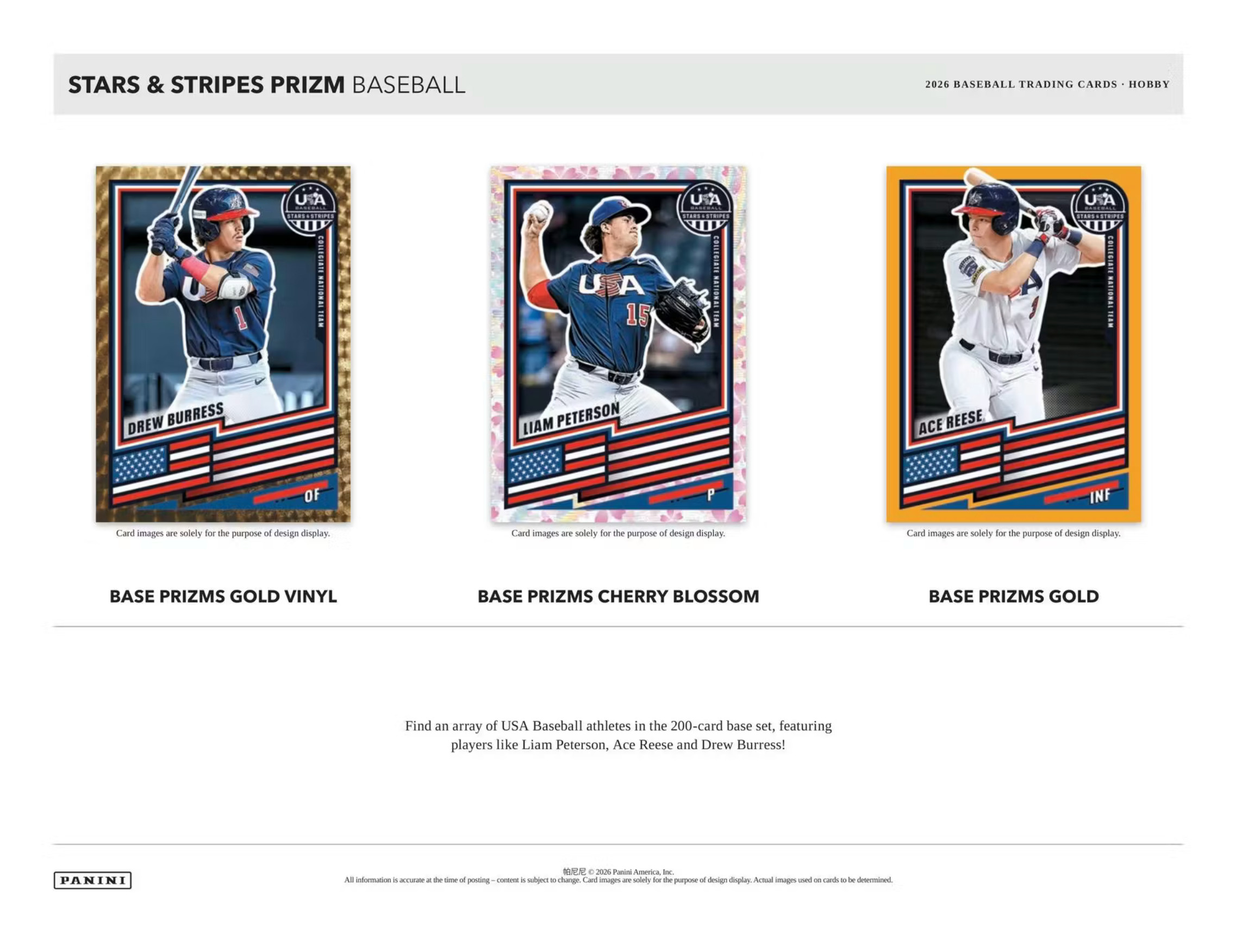 2026 Panini Stars & Stripes Prizm USA Baseball Hobby Box