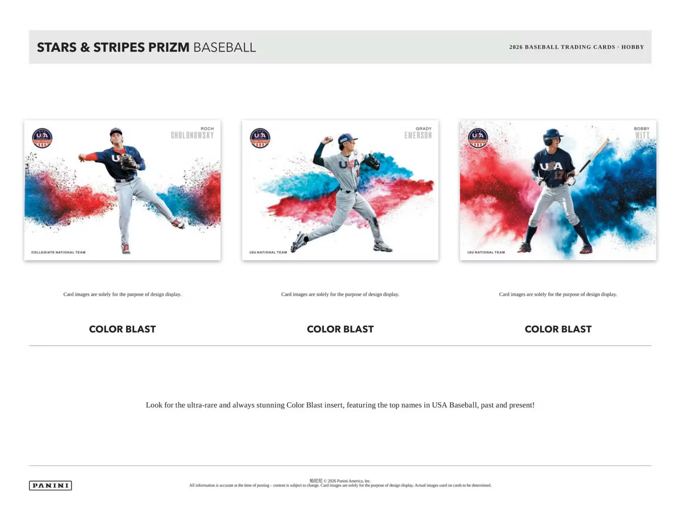 2026 Panini Stars & Stripes Prizm USA Baseball Hobby Box