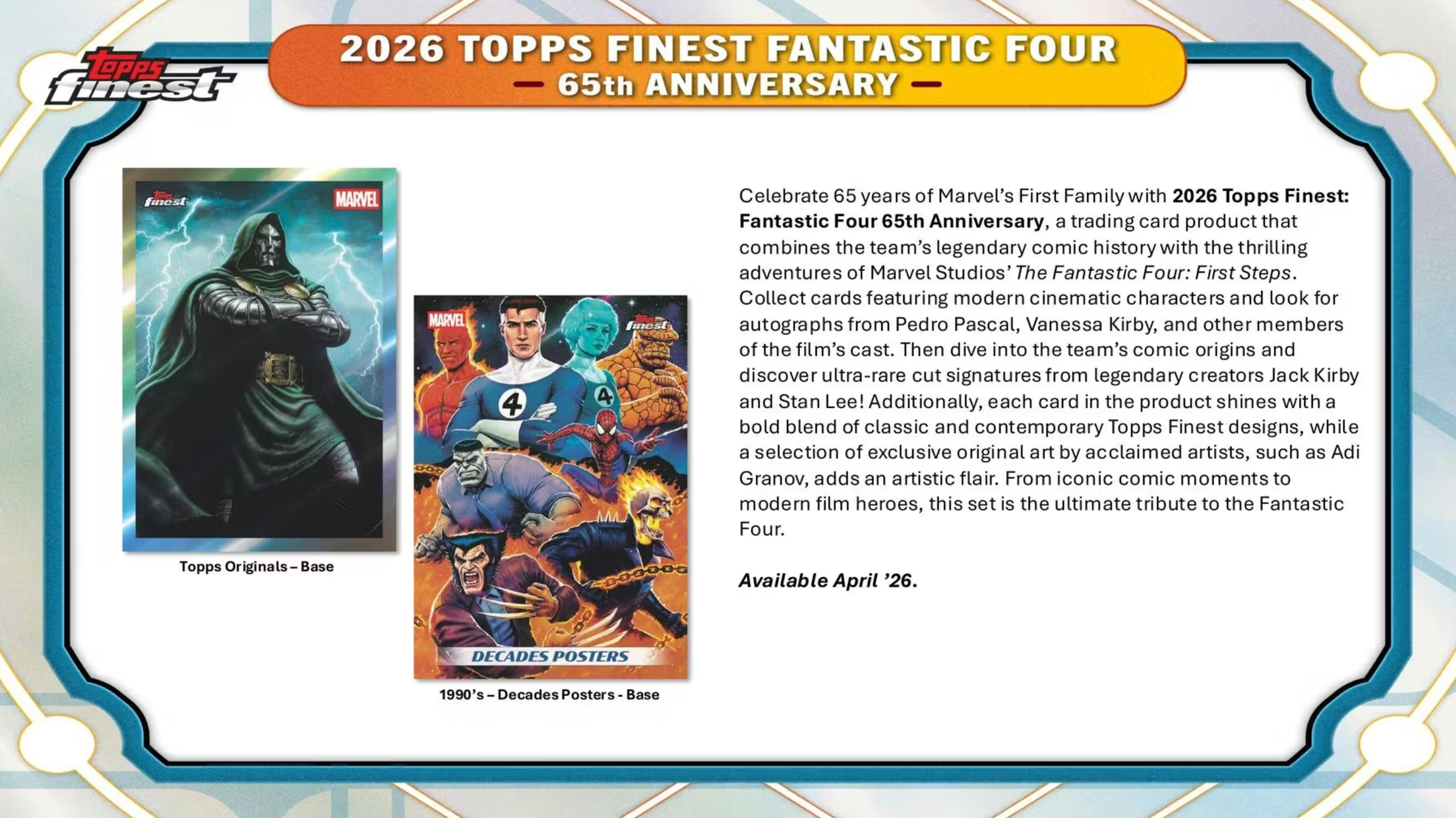 2026 Topps Finest Fantastic Four Hobby Box