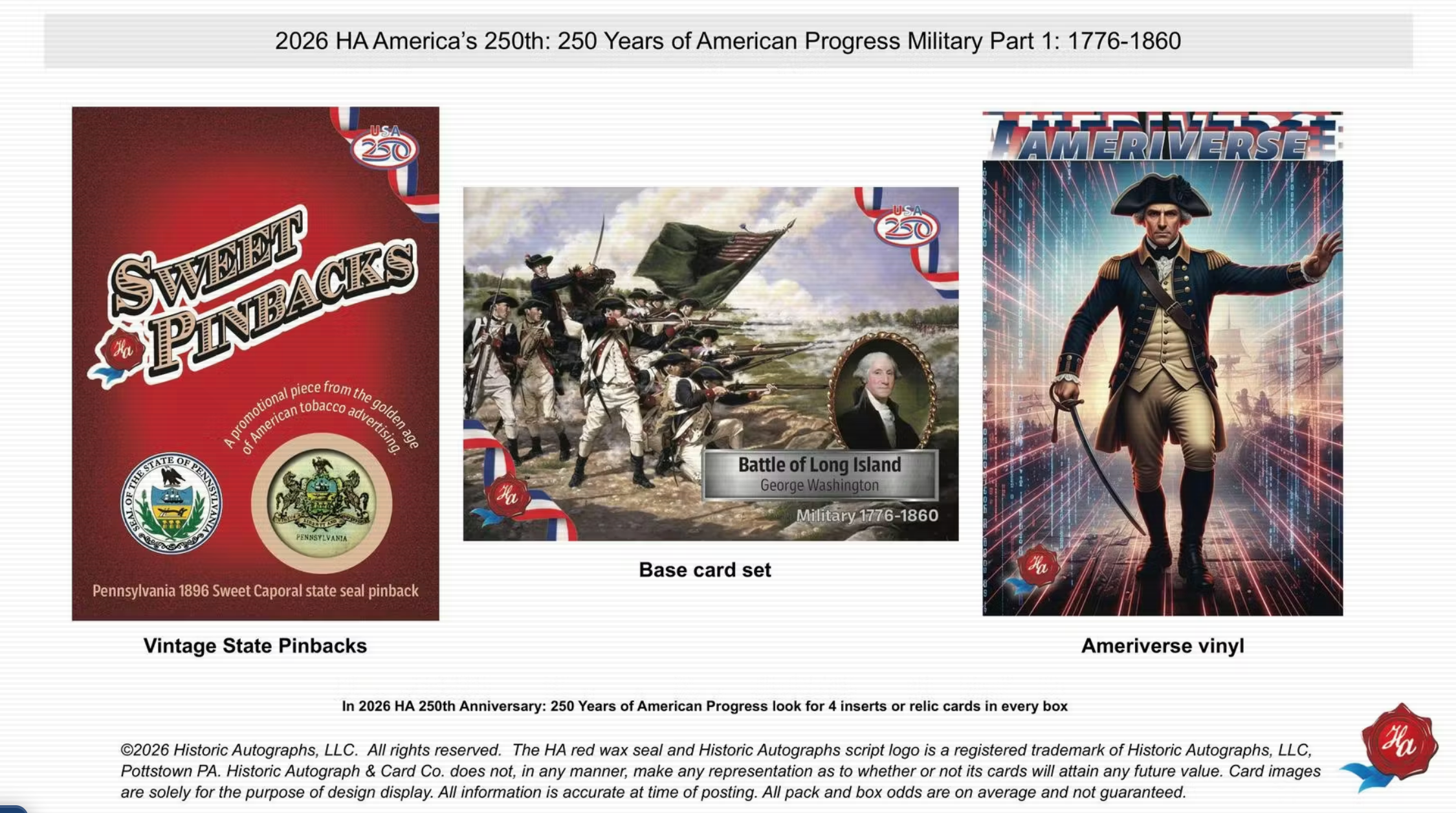 2026 Historic Autographs America's 250th Anniversary Military Part 1 Hobby Box