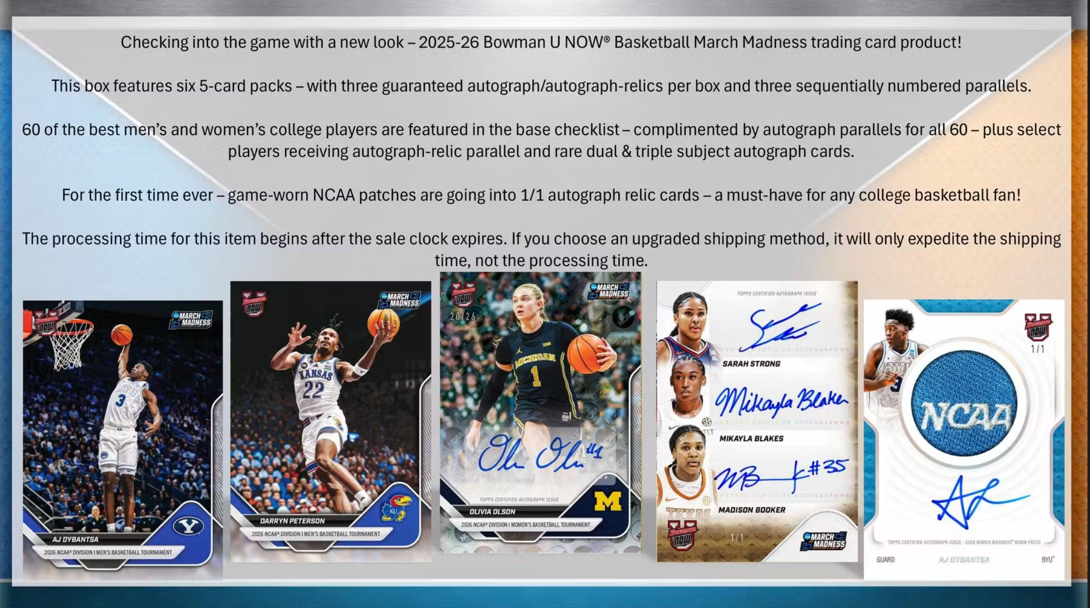 2025-26 Bowman U Now Mens Basketball March Madness Box