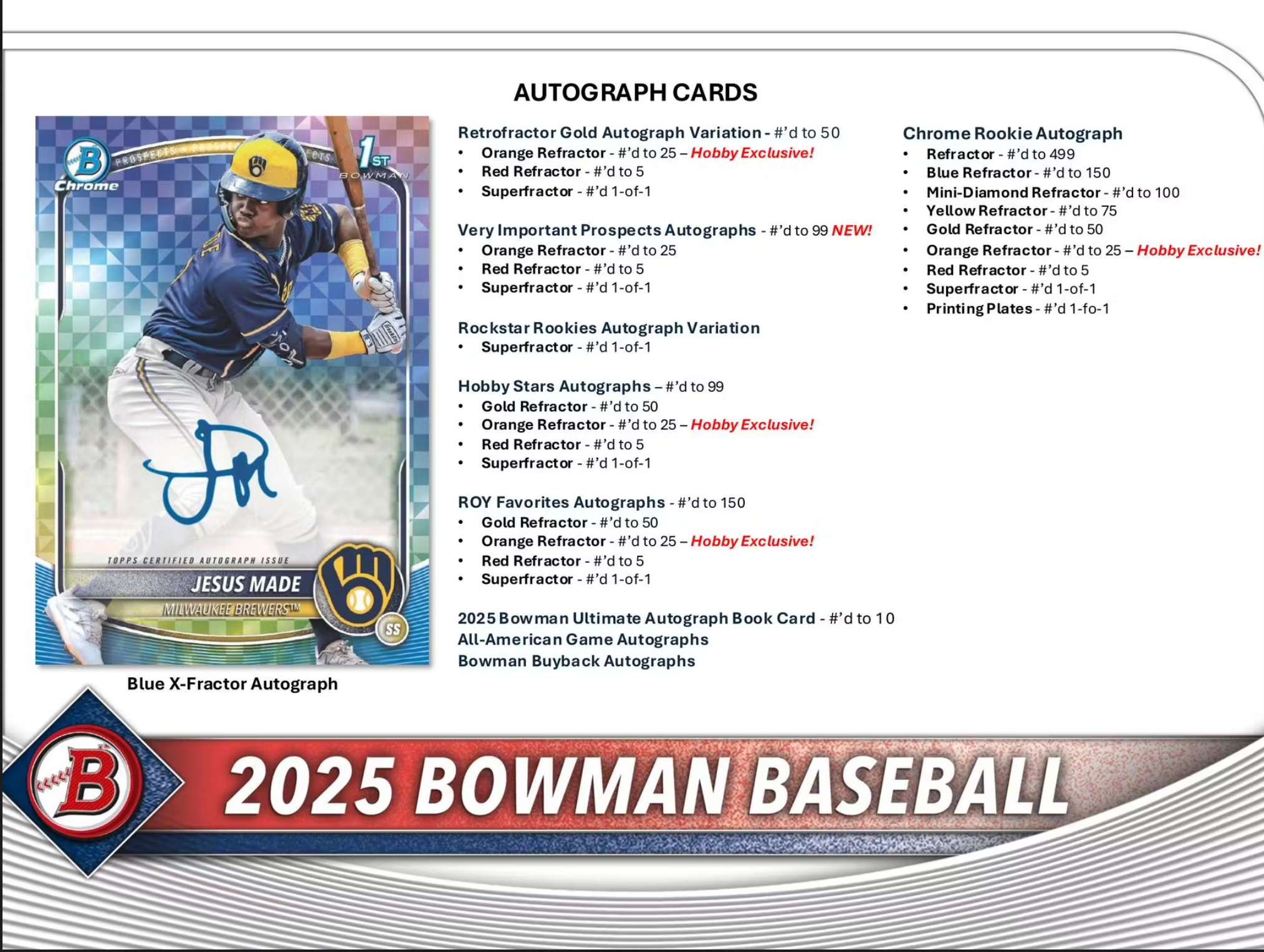 2025 Bowman Baseball Hobby Jumbo Box